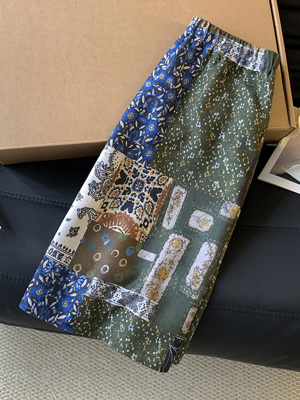 Korean Japanese Large Size Thi - đánh giá và giá Midi Skirt Floral