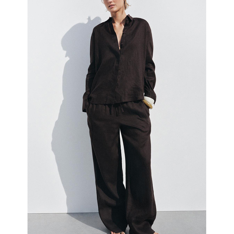 Casual Long Sve Collared irt A - đánh giá và giá Linen Pant Wide