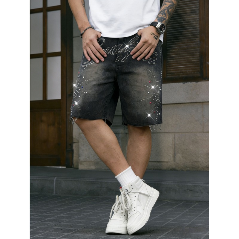 American Streetwear Men's Non- - đánh giá và giá Shorts Denim Frayed