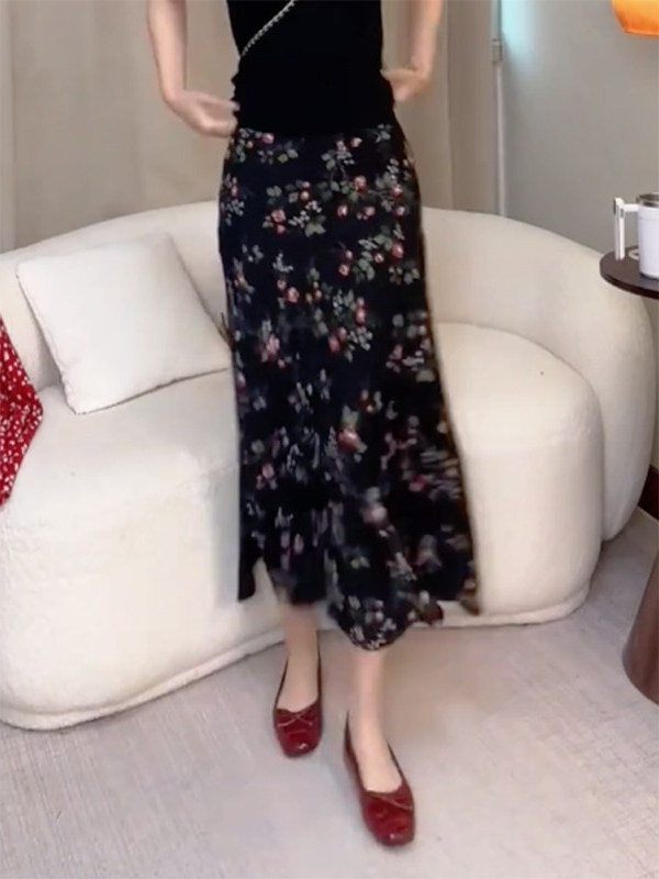 Summer New High Waist Floral P - đánh giá và giá Midi Skirt Floral