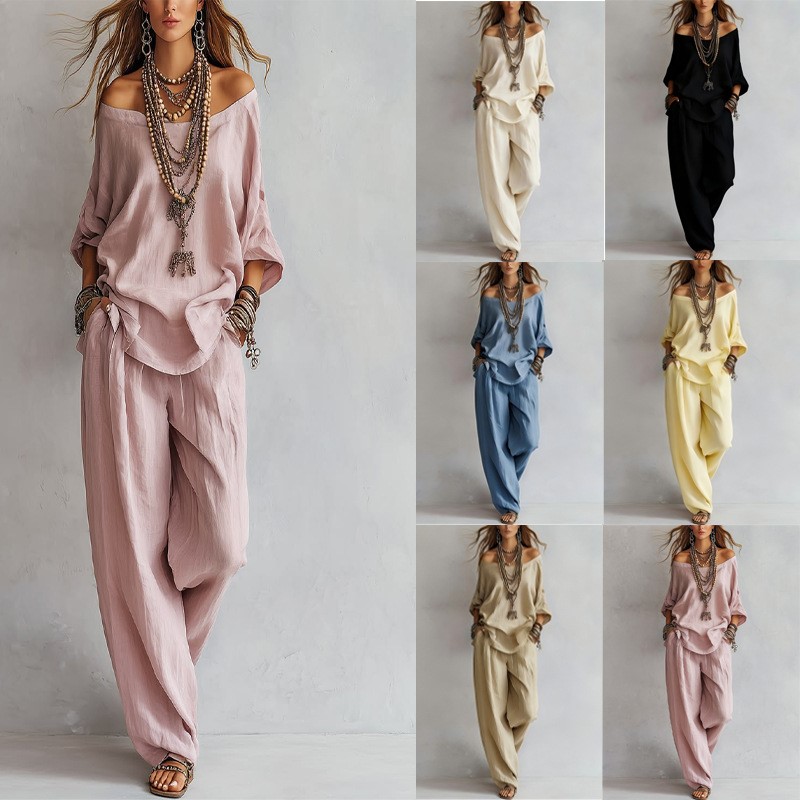 Women's Two-piece Three-quarte - đánh giá và giá Linen Pant Wide