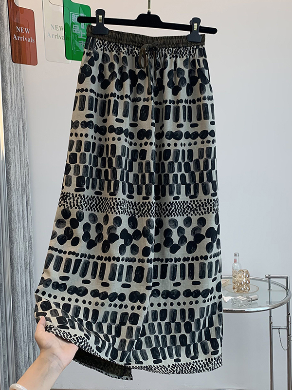 Retro Floral Print Loose Light - đánh giá và giá Midi Skirt Floral