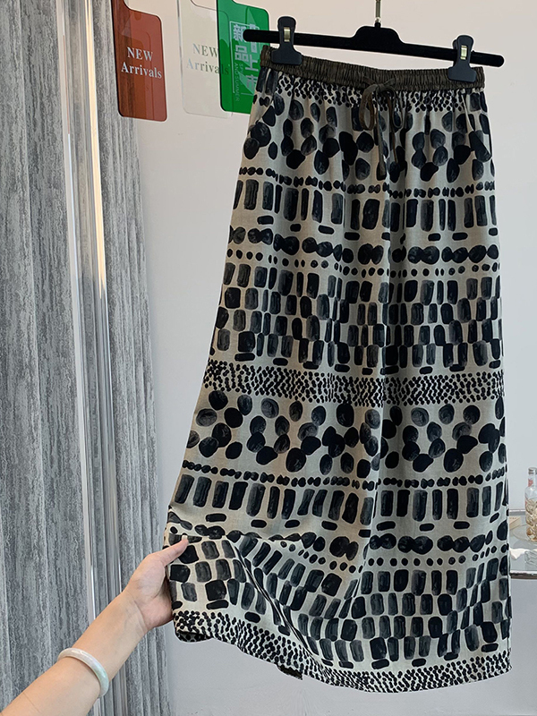 Retro Floral Print Loose Light - đánh giá và giá Midi Skirt Floral