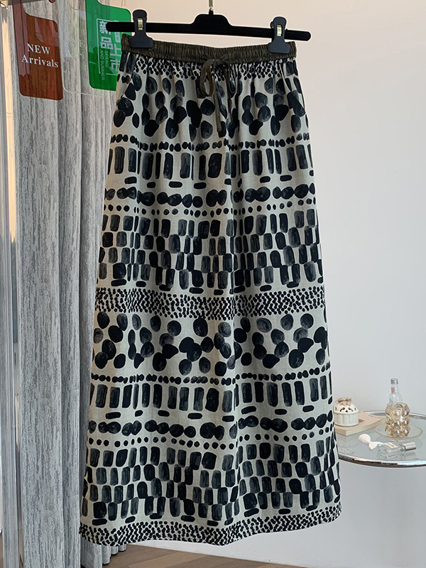 Retro Floral Print Loose Light - đánh giá và giá Midi Skirt Floral