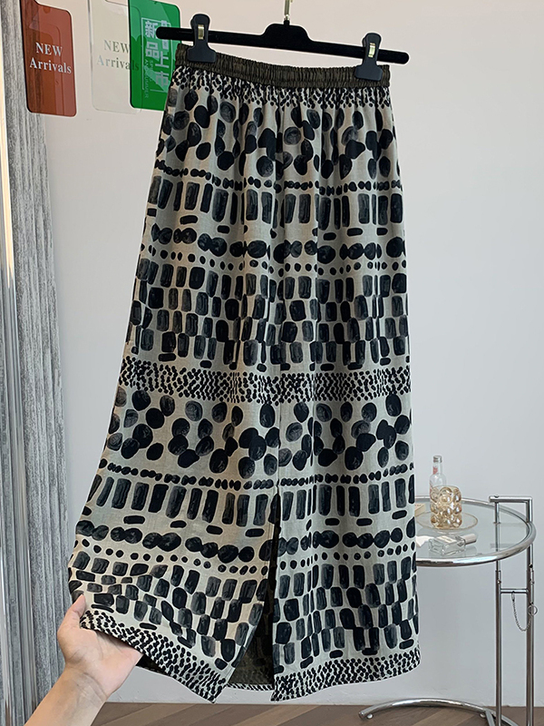 Retro Floral Print Loose Light - đánh giá và giá Midi Skirt Floral