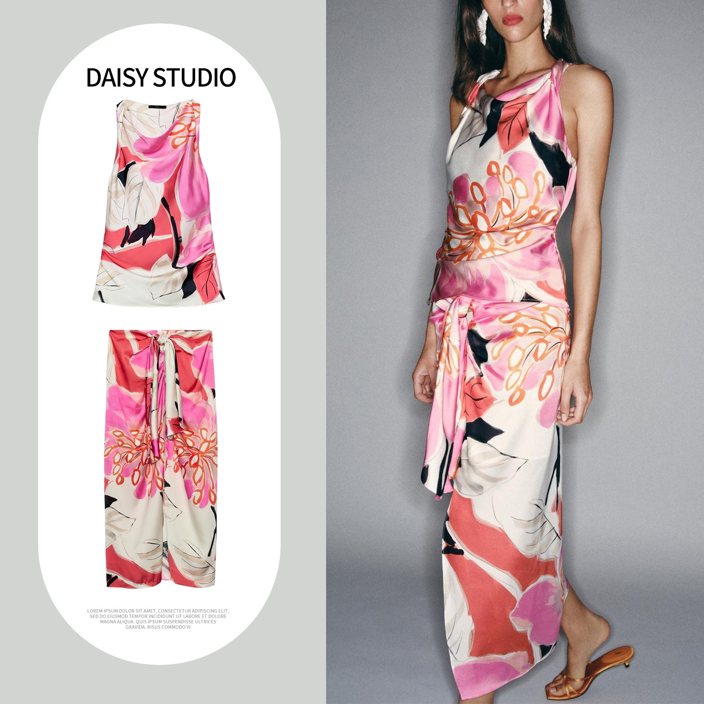 High Waist Midi Skirt round Ne - đánh giá và giá Midi Skirt Floral
