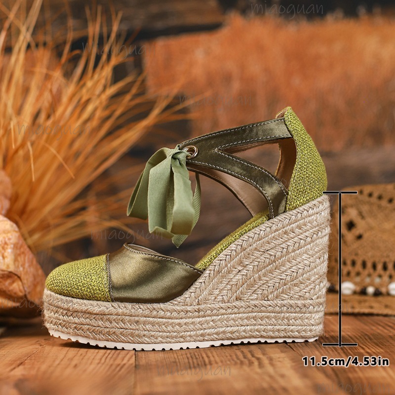 Round Toe Cover Heel Women's L - đánh giá và giá Wedge Espadrille Women